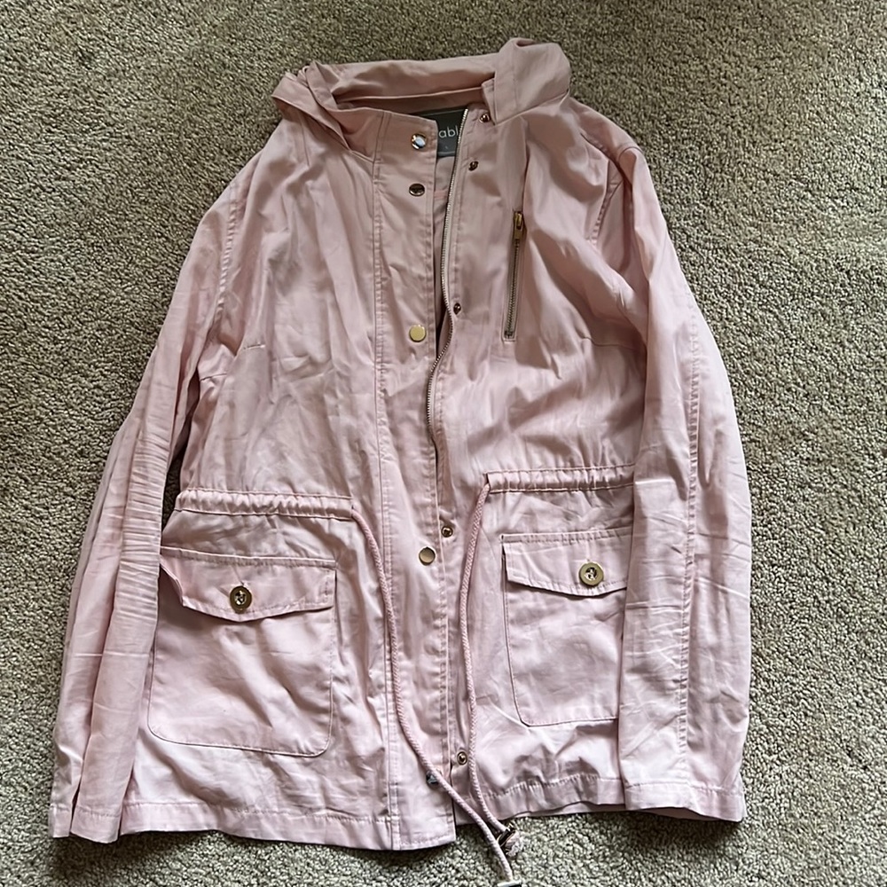 Hooded pink utility jacket